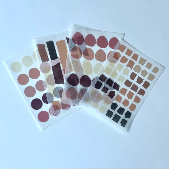 aesthetic vintage retro geometric & abstract PET sticker sheets journaling - Picture 8 of 13